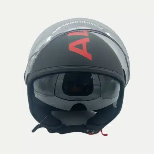 Casco AL Demi Jet AL Signature nero e rosso