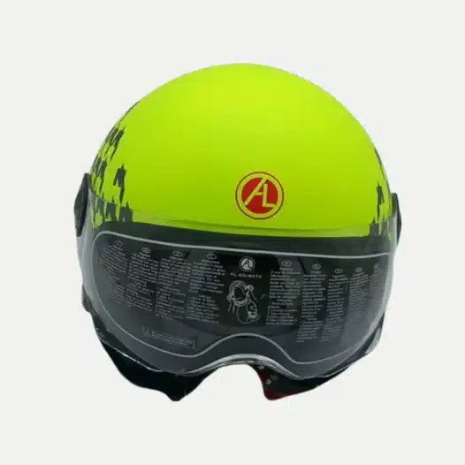 Casco AL Demi Jet con texture Triagle nero giallo