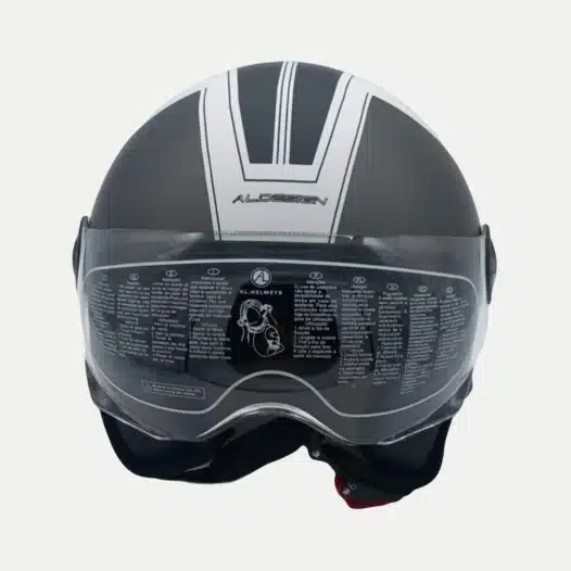Casco AL Demi Jet con texture Mature nero bianco