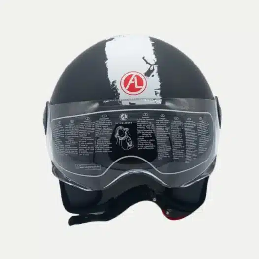 Casco AL Demi Jet con texture Summer nero bianco