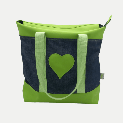 Borsa mare cuore verde